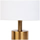 Cafe Lighting and Living Lane Table Lamp Marble And Brass White Linen Shade — image 2
