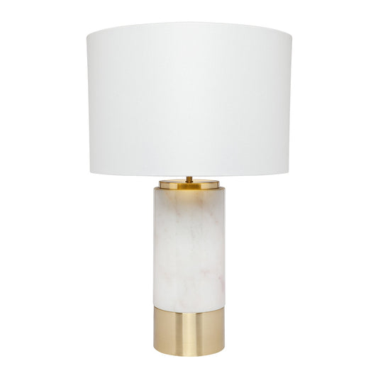 Cafe Lighting Paola Marble Table Lamp With White Shade White