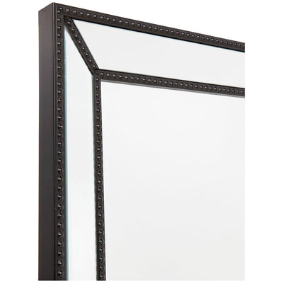 Cafe Lighting and Living Zeta Wall Mirror Black Bevelled Beaded Trim