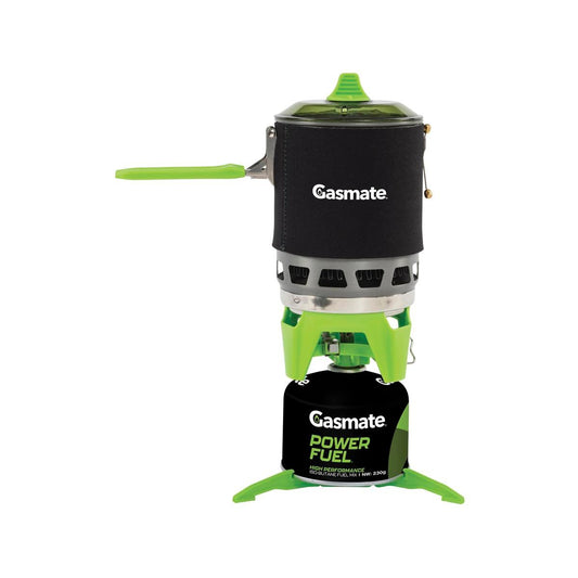 Gasmate Turbo Butane Portable Stove and Pot Set - 0.8L Aluminium Pot - Compact Design - Quick Boil Technology - Auzzistore