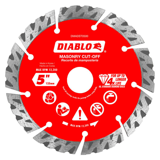 Diablo Diamond Disc 5" Diamond Segmented Turbo Cut Off - High-Speed Cutting - Durable – view 2 - Auzzistore