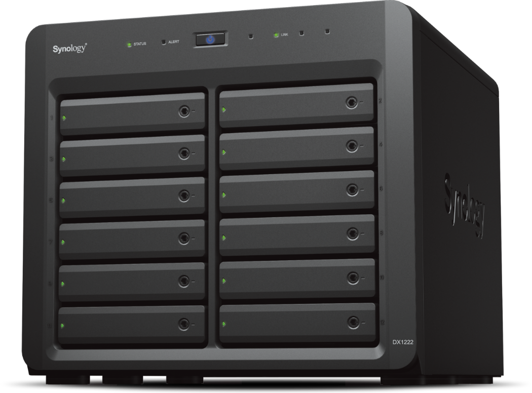 Synology Expansion Unit DX1222 12-Bay 3.5" Diskless NAS for Cmptabile Scalable Models , Synology Drives only