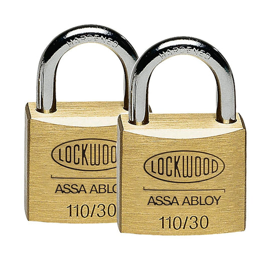 Lockwood 30mm Solid Brass Padlocks 2 Pack Durable Security Solution - Auzzistore