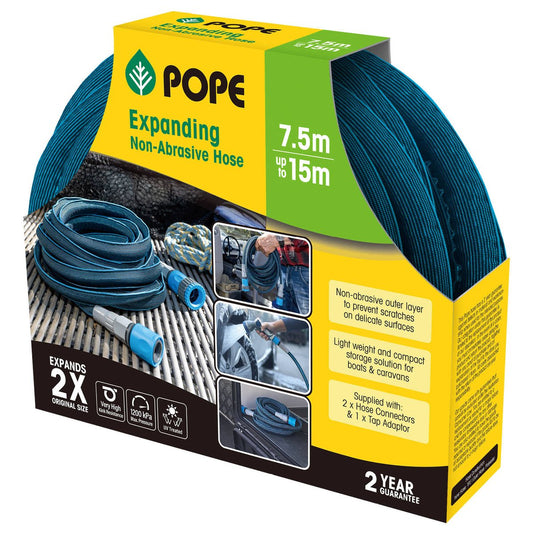 Pope Expanding Non Abrasive Hose - 7.5m to 15m - Lightweight & Durable - Auzzistore