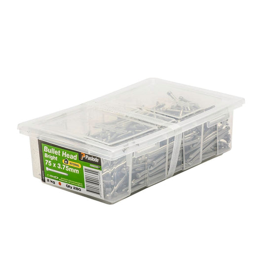 Paslode Bullet Head Nails 75mm Bright Steel 280 Pack General Purpose - Auzzistore