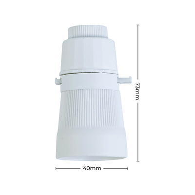 Deta White Push Bar Switch Lamp Holder - 2A 250V - Polyester - Durable