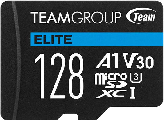 128GB Team Group Elite A1 MicroSDXC Card with SD Adapter - High Speed, V30, UHS-I U3 | Auzzi Store