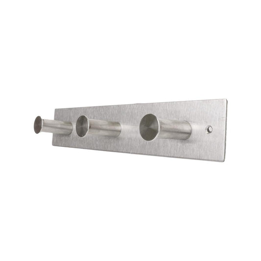 Adoored 3 Stud Satin Chrome Hook Rack - 260mm Steel - Durable Design
