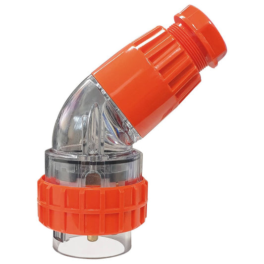Deta 32A Single Phase 3 Pin Round Plug - 140mm x 80mm x 170mm - Light Grey - Weatherproof