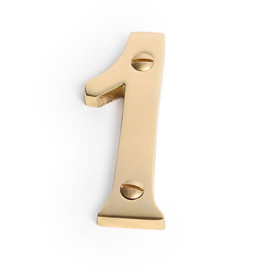 Sandleford Brass House Number 1 - 75mm - Weather-Resistant