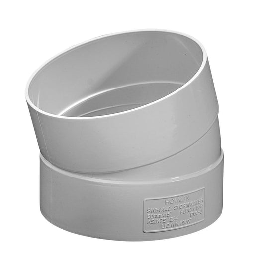 Holman 90mm PVC Stormwater Elbow 15° White Durable Connection - Auzzistore