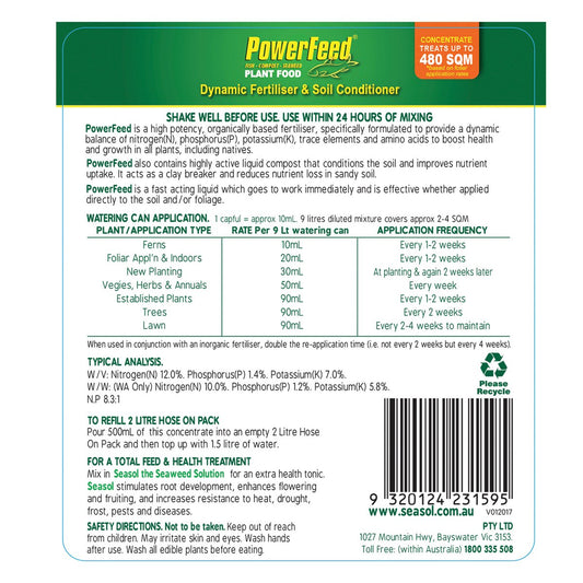 PowerFeed 2.4L Fertiliser Concentrate - Liquid - Boosts Plant Growth – view 2 - Auzzistore
