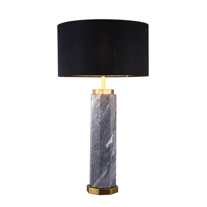 Lexi Lighting Mica Grey Marble Stone Table Lamp