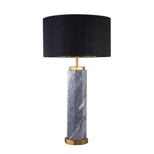 Lexi Lighting Mica Grey Marble Stone Table Lamp