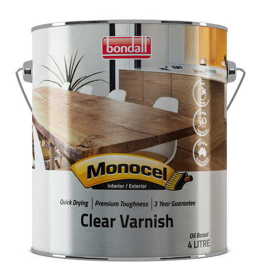 Bondall Clear Timber Varnish - 4L - Polyurethane - UV Resistant - Auzzistore