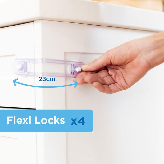 Perma Child Safety Flexi Locks - 23cm - Plastic - One-Handed Operation - 4 Pack – view 2
