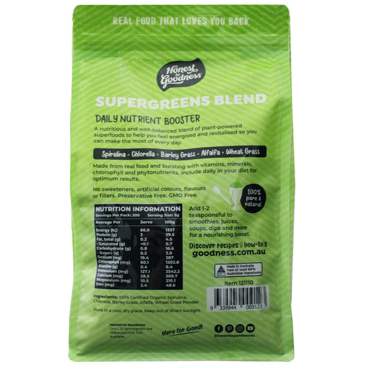 Honest to Goodness Organic Supergreens Blend Powder 1kg