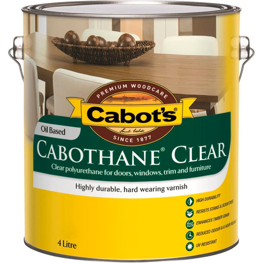 Cabot Cabothane Clear Varnish - 4L - Oil Based - Durable - Exterior Use - Auzzistore