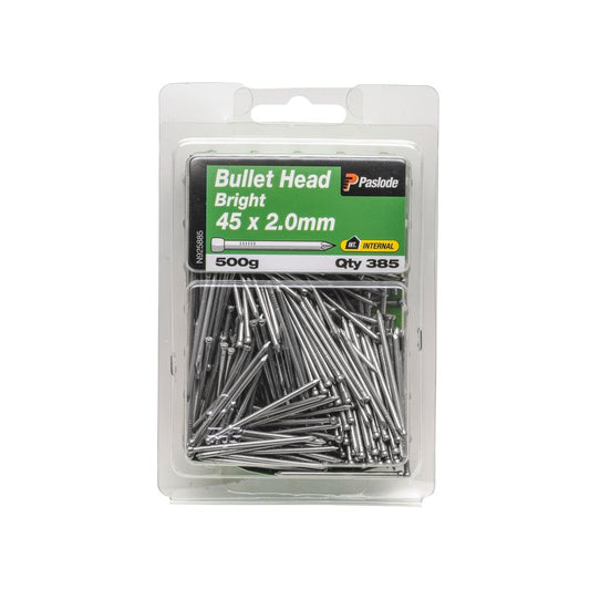 Paslode Bullet Head Nails - 45mm - Bright Steel - 385 Pack - Auzzistore