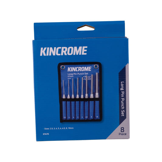 Kincrome 8 Piece Long Pin Punch Set - Chrome Vanadium Steel - 171mm x 230mm – view 2 - Auzzistore
