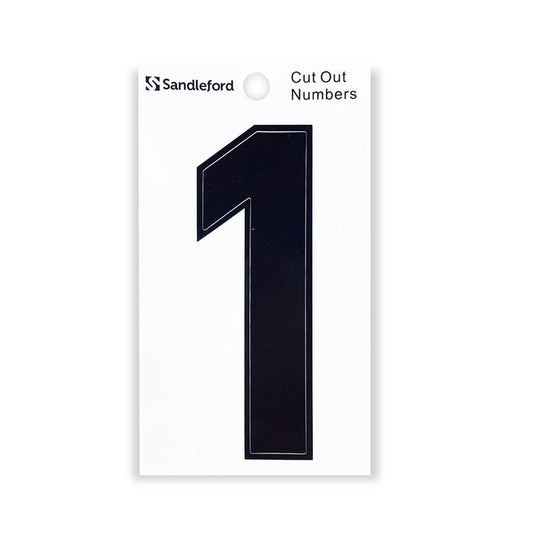 Sandleford 85mm Black Cut Out Self Adhesive House Number 1 - Auzzistore