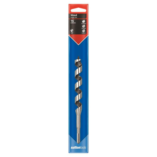 Sutton Tools Short Auger Bit 200 x 16mm Steel Fast Drilling - Auzzistore