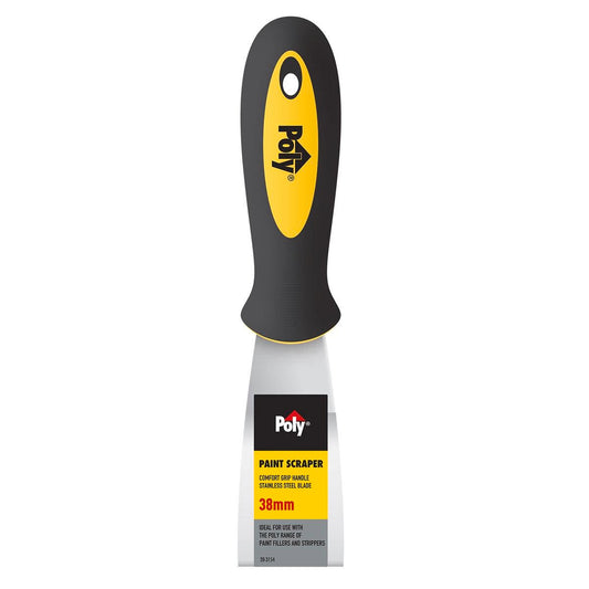 Poly Paint Scraper - 38mm - Stainless Steel - Comfort Grip