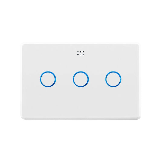 Deta Smart Touch Light Switch - Triple Gang - 40mm x 75mm x 110mm - White - Auzzistore