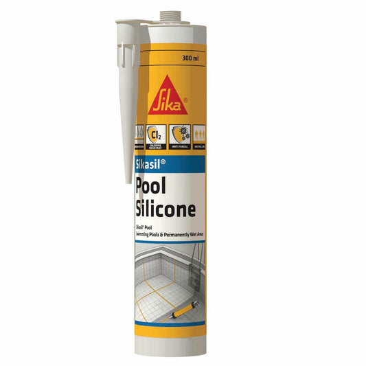 Sika 300ml Sikasil Pool Silicone - Transparent - High Elasticity - Water Resistant - Auzzistore