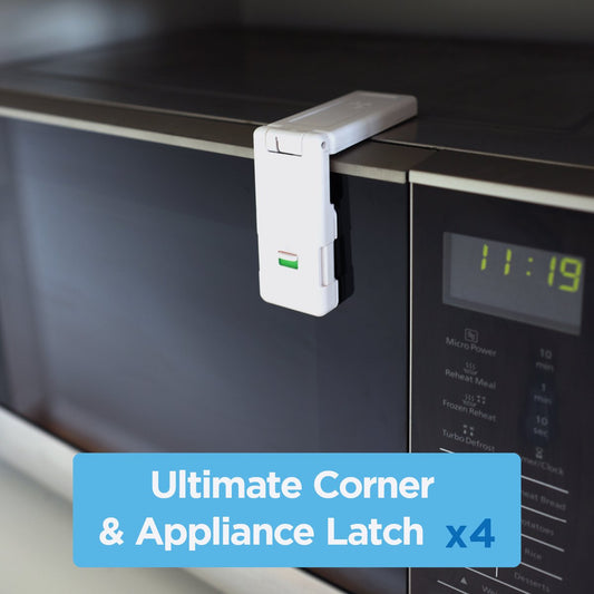 Perma Child Safety Ultimate Corner and Appliance Lock 4 Pack - 115mm x 92mm - Self-Adhesive – view 2