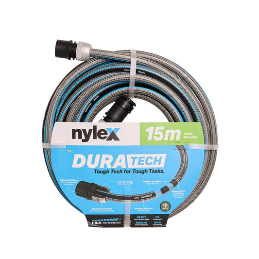 Nylex 15m Duratech Garden Hose - 5-Ply PVC - Abrasion Resistant - UV Stabilised - Auzzistore