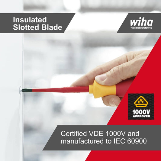 Wiha Slotted Screwdriver 4.0mm x 100mm Insulated Slimfix Durable – view 2