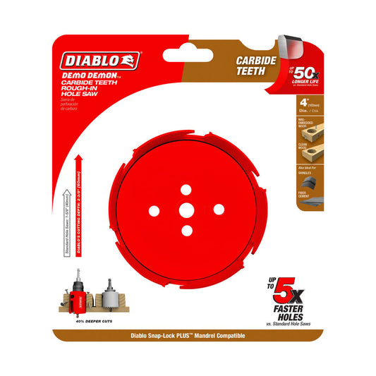 Diablo 4 Demo Demon Carbide Teeth Rough in Hole Saw - 60mm Cutting Depth - Fast Cutting - Durable - Auzzistore