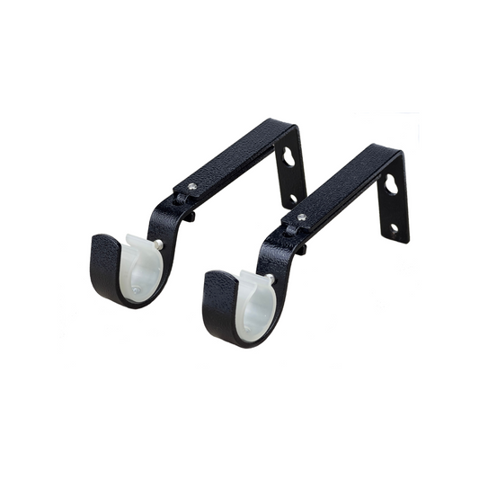 Pillar Black Adjustable Universal Curtain Rod Bracket - 25mm & 32mm - 1 Pair - 105mm to 150mm - Auzzistore
