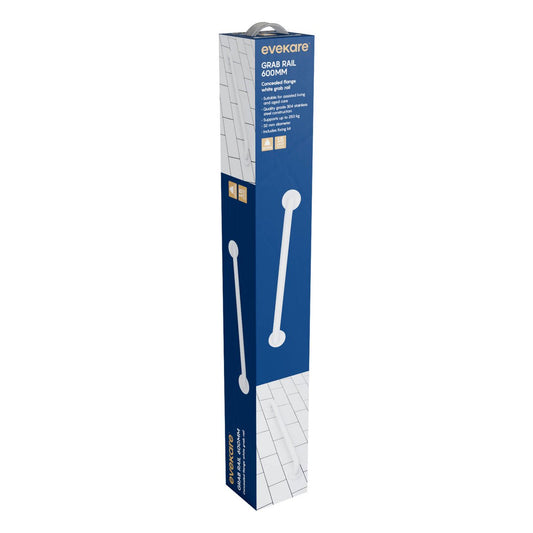 Evekare 600mm White Concealed Flange Grab Rail - 250kg Capacity - 304 Stainless Steel – view 2
