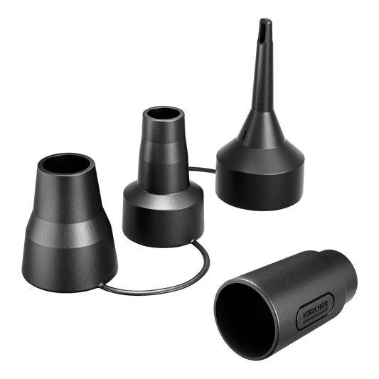Karcher Blower Adapter Kit - Wet Dry Vacuum Accessory - 3 Nozzles - 70mm x 80mm x 110mm