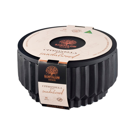 Santalum Estate Sandalwood Citronella Candle - Black Ceramic - 180mm x 90mm - Mosquito Repellent – view 2 - Auzzistore