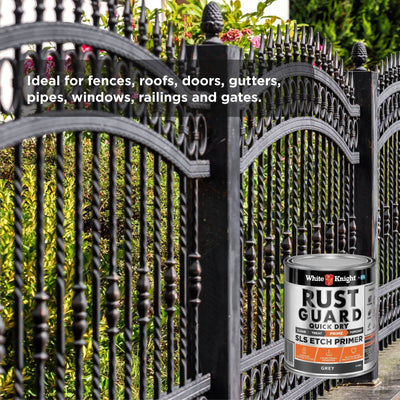 White Knight Rust Guard Etch Primer Paint 0.5L - Quick Dry - Grey - Rust Protection