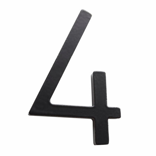 Sandleford 75mm Black Zone House Number 4 - Galvanised Steel - Easy Installation