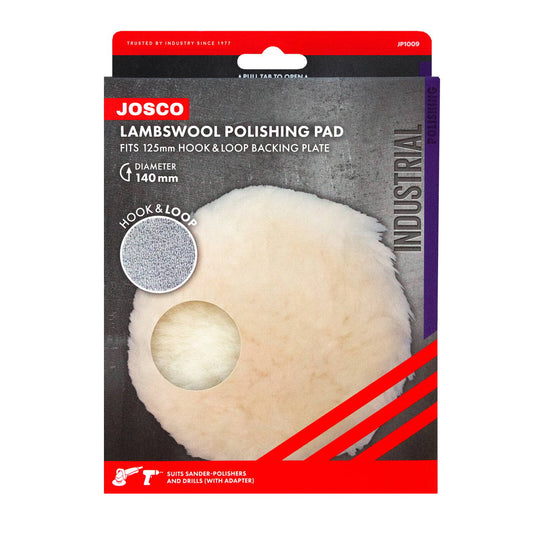 Josco 125mm Hook and Loop Lambswool Bonnet Polishing Pad - 100% Australian Lambswool - Ideal for Cut and Polish – view 2