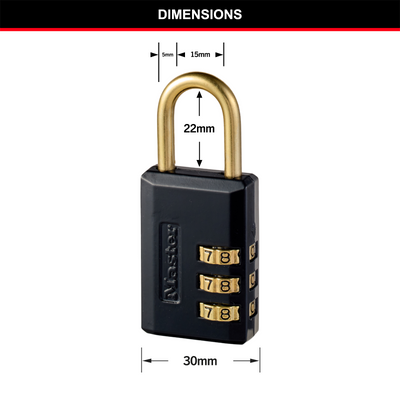 Master Lock 30mm Combination Padlock - Metal - Durable - Keyless