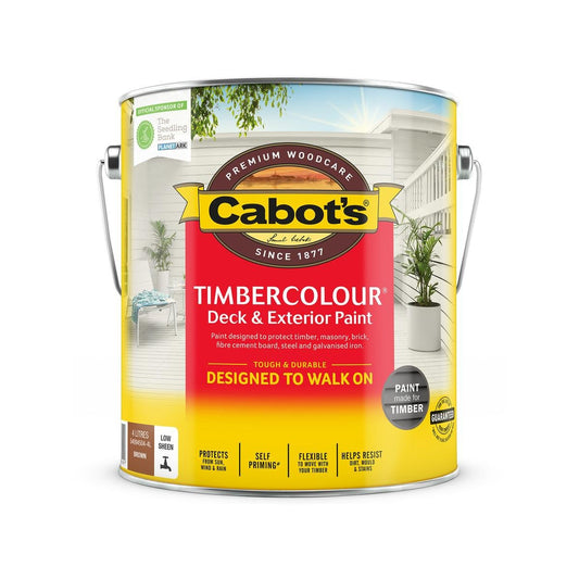 Cabot S Timbercolour Deck Paint 4L Brown UV Resistant Water Based