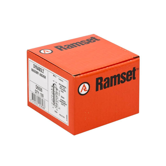 Ramset DynaBolt Plus 6mm x 26mm Masonry Anchor Gold Steel 100 Pack - Auzzistore