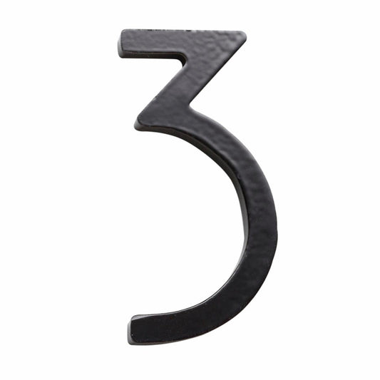 Sandleford 75mm Black House Number 3 - Galvanised Steel - Concealed Fixings