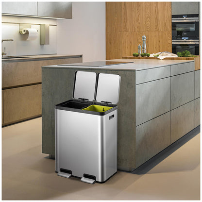 EKO 30L+30L Stainless steel Recycling Step Can