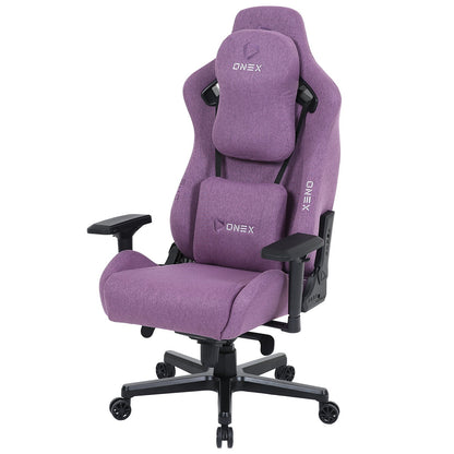 ONEX EV12 Fabric Edition Deep Purple Gaming Chair - Ergonomic Design, Lumbar Support, Adjustable Armrests