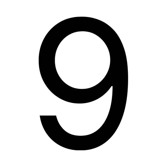 Numero Black 9 Vinyl Transfer - Self-Adhesive House Number - 43mm x 65mm - Weatherproof - Auzzistore
