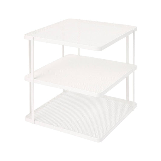 Ezystorage 3 Tier Corner Shelf - 250mm - White - Space-efficient Storage - Auzzistore