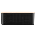 Bodum Bistro Large Bread Box Black - Durable Stainless Steel Construction, Ventilation Holes, Easy-to-Clean Design