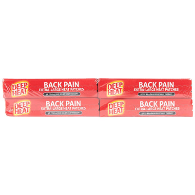 Deep Heat Back Pain Heat Patches 4 x 2 Pack Odourless Extra Large
